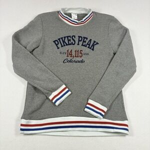 Good Land Supply Pikes Peak Striped‎ Sweatshirt Unisex Medium Retro Warm Cozy
